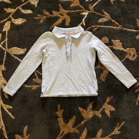 Girls Gray Long Sleeve Vineyard Vines Polo - Picture 1 of 4